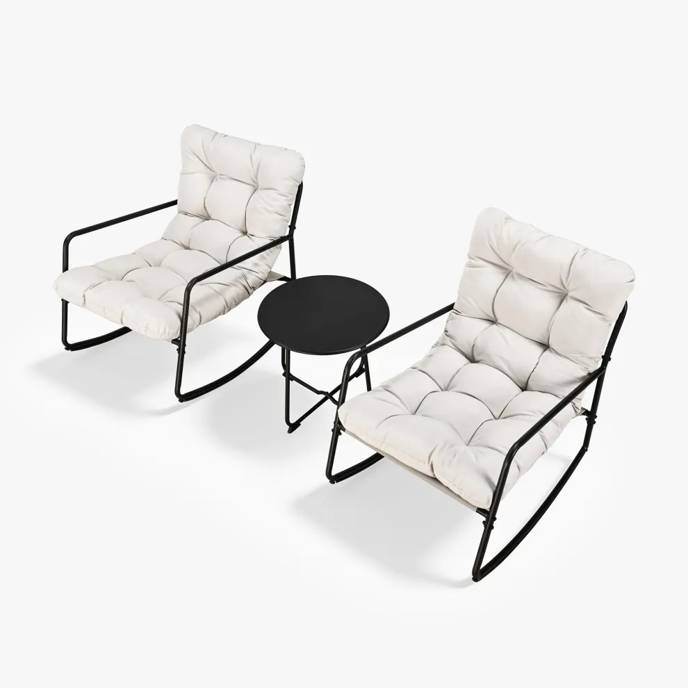 3-piece metal rocking chair set