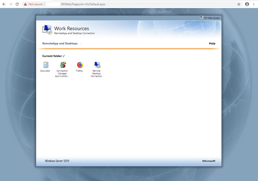 Login to RDWeb Access