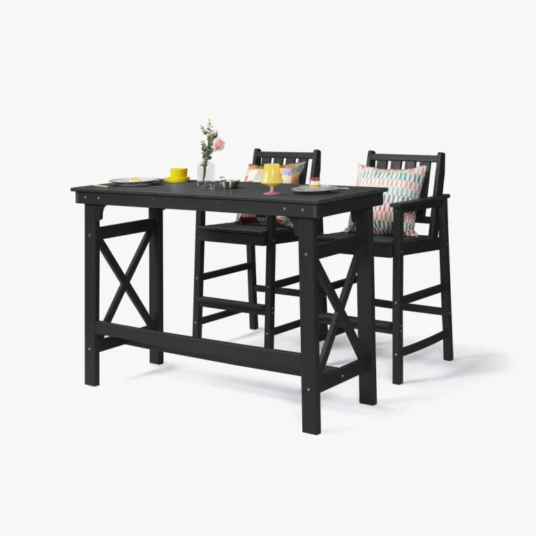 HDPE outdoor bar stools set for patio seating